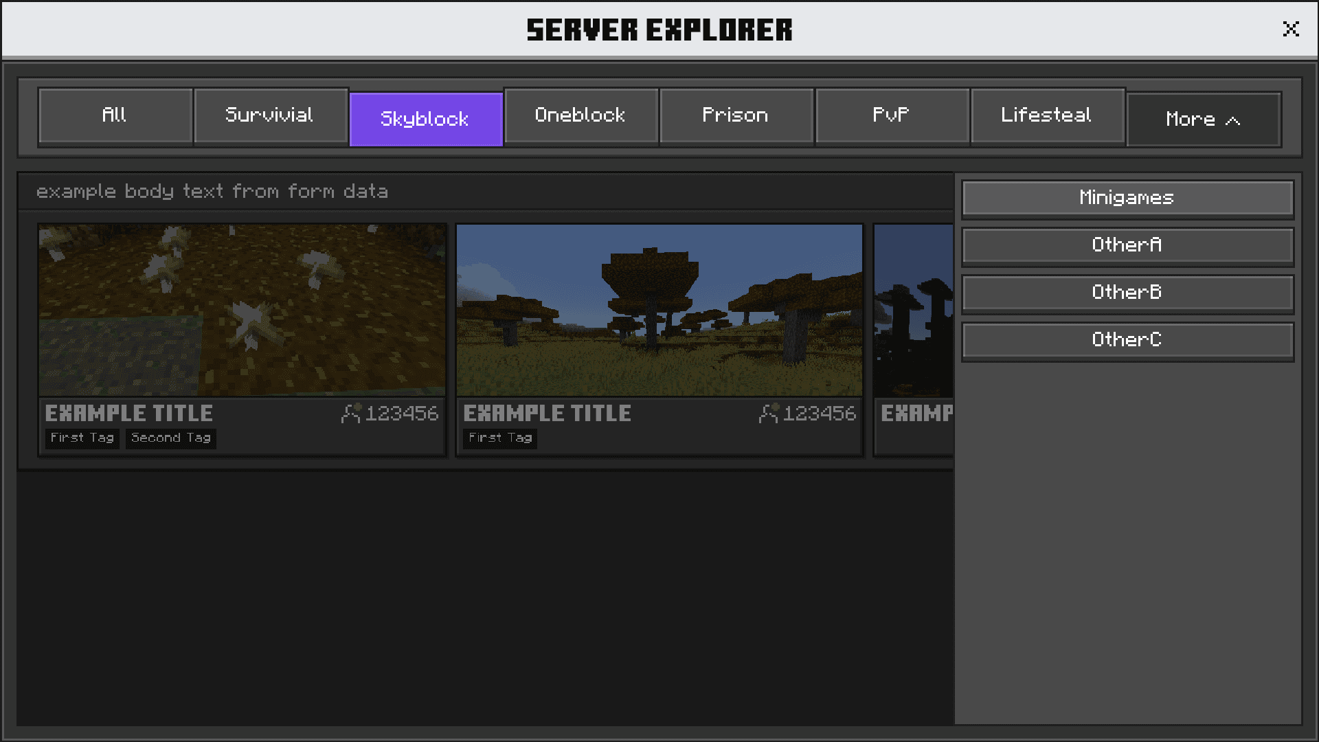 Expandable 'More' Button