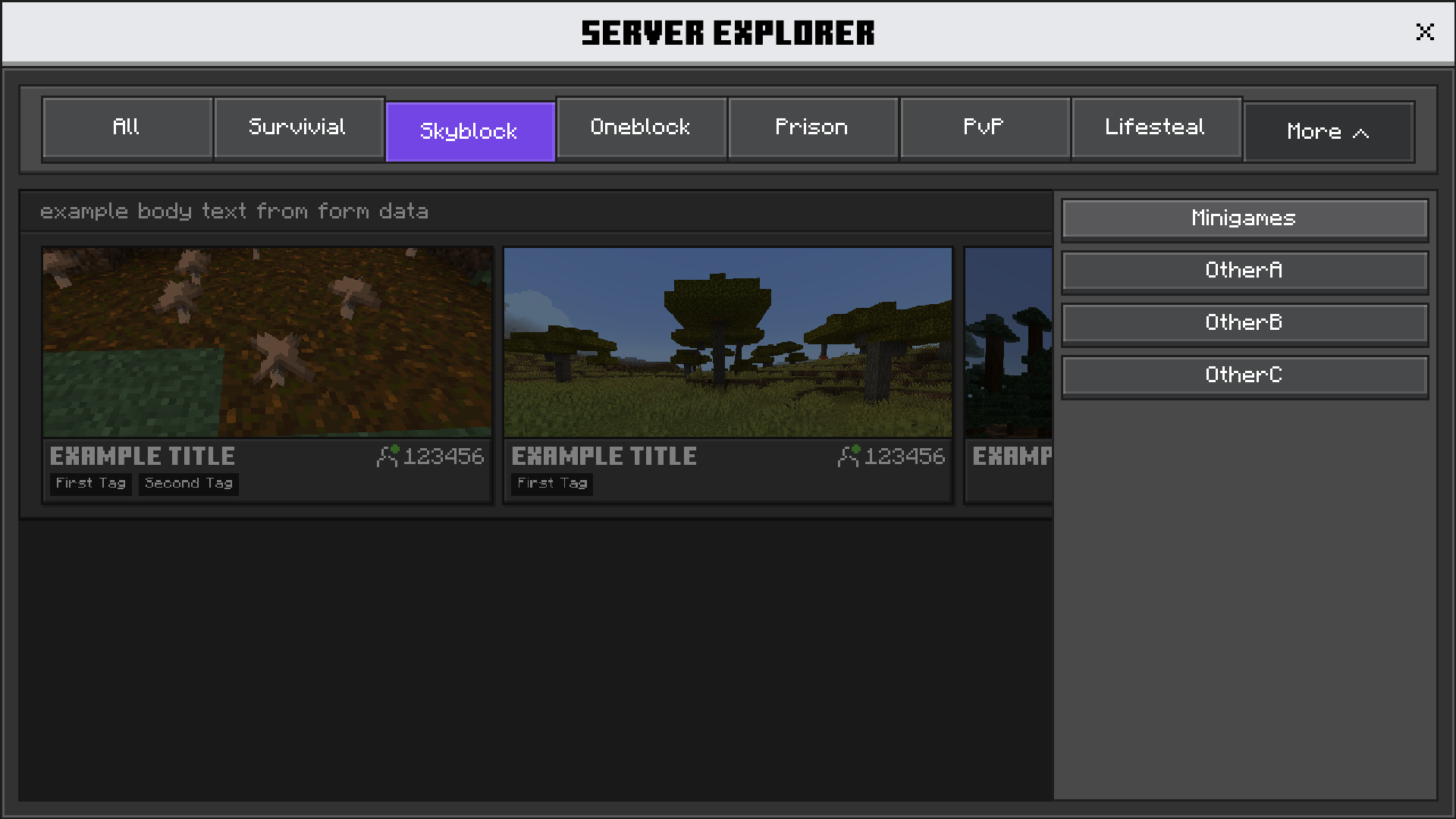 Expandable 'More' Button